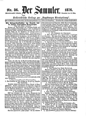 Der Sammler (Augsburger Abendzeitung) Samstag 25. März 1876