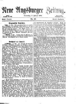 Neue Augsburger Zeitung Donnerstag 17. Februar 1876