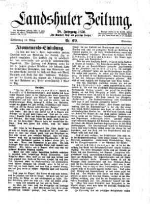 Landshuter Zeitung Donnerstag 23. März 1876