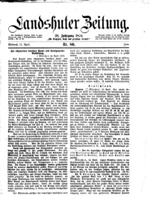 Landshuter Zeitung Mittwoch 12. April 1876
