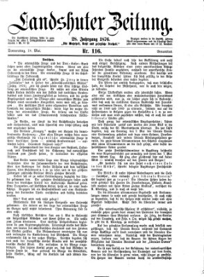 Landshuter Zeitung Donnerstag 18. Mai 1876