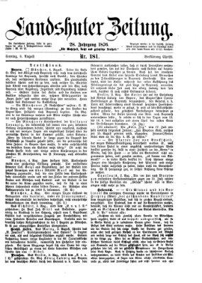 Landshuter Zeitung Sonntag 6. August 1876