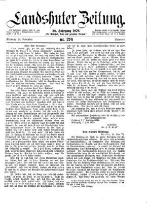 Landshuter Zeitung Mittwoch 29. November 1876