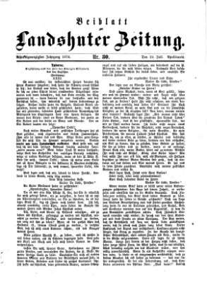 Landshuter Zeitung Sonntag 23. Juli 1876