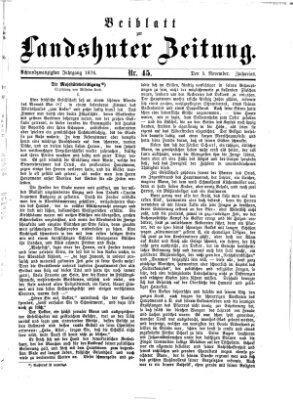 Landshuter Zeitung Sonntag 5. November 1876