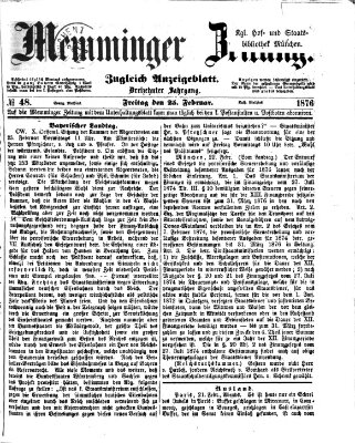 Memminger Zeitung Freitag 25. Februar 1876