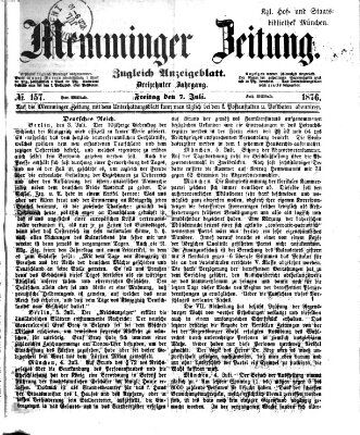 Memminger Zeitung Freitag 7. Juli 1876
