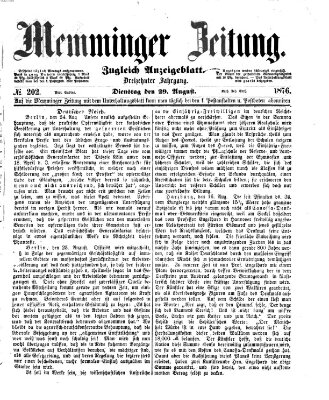 Memminger Zeitung Dienstag 29. August 1876