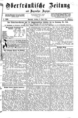Oberfränkische Zeitung und Bayreuther Anzeiger (Bayreuther Anzeiger) Freitag 9. Juni 1876