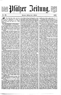 Pfälzer Zeitung Freitag 4. Februar 1876