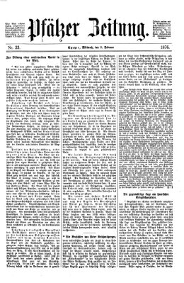 Pfälzer Zeitung Mittwoch 9. Februar 1876