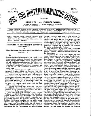 Berg- und hüttenmännische Zeitung Freitag 4. Februar 1876