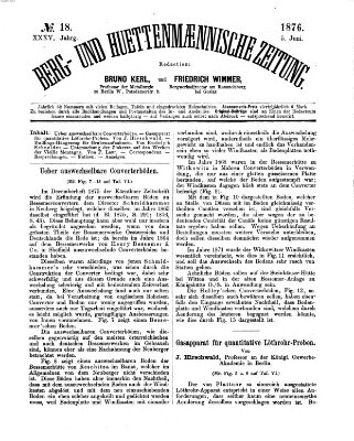 Berg- und hüttenmännische Zeitung Freitag 5. Mai 1876
