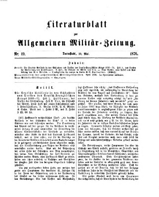 Allgemeine Militär-Zeitung Mittwoch 10. Mai 1876