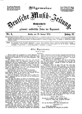 Allgemeine deutsche Musikzeitung Freitag 28. Januar 1876