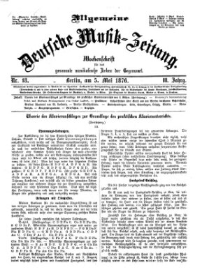 Allgemeine deutsche Musikzeitung Freitag 5. Mai 1876