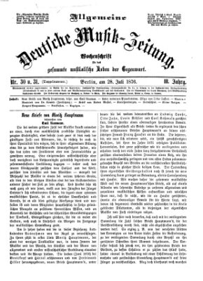 Allgemeine deutsche Musikzeitung Freitag 28. Juli 1876