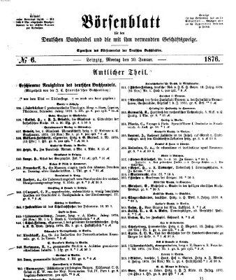 Börsenblatt für den deutschen Buchhandel Montag 10. Januar 1876