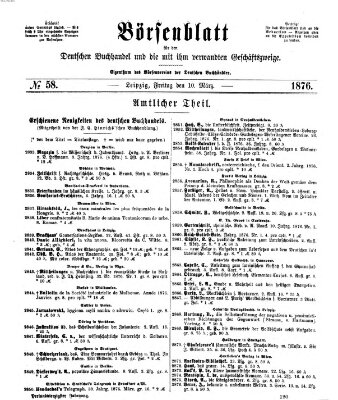 Börsenblatt für den deutschen Buchhandel Freitag 10. März 1876