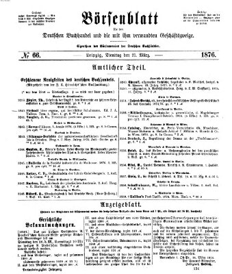 Börsenblatt für den deutschen Buchhandel Dienstag 21. März 1876
