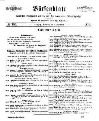 Börsenblatt für den deutschen Buchhandel Mittwoch 1. November 1876