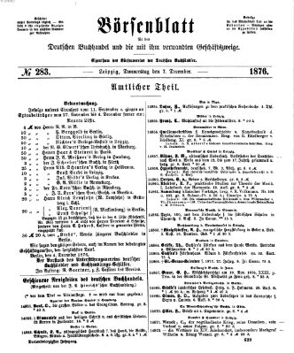 Börsenblatt für den deutschen Buchhandel Donnerstag 7. Dezember 1876