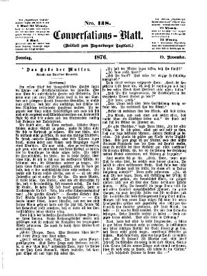 Regensburger Conversations-Blatt (Regensburger Tagblatt) Sonntag 19. November 1876