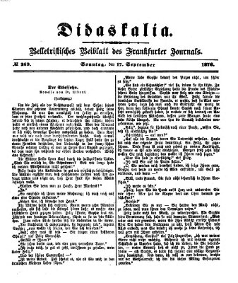 Didaskalia Sonntag 17. September 1876