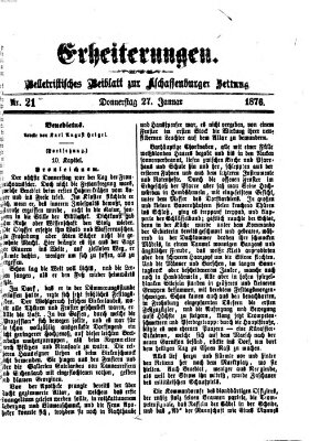 Erheiterungen (Aschaffenburger Zeitung) Donnerstag 27. Januar 1876