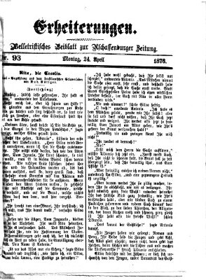 Erheiterungen (Aschaffenburger Zeitung) Montag 24. April 1876