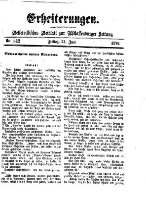 Erheiterungen (Aschaffenburger Zeitung) Freitag 23. Juni 1876