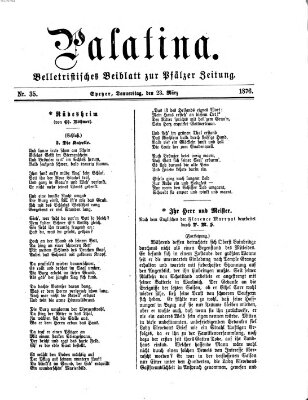 Palatina (Pfälzer Zeitung) Donnerstag 23. März 1876