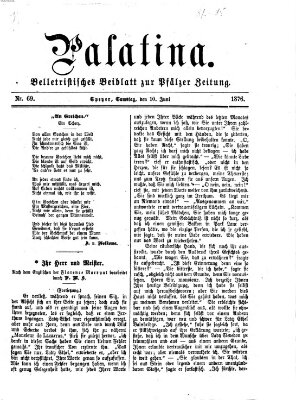 Palatina (Pfälzer Zeitung) Samstag 10. Juni 1876