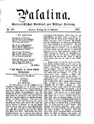 Palatina (Pfälzer Zeitung) Dienstag 12. September 1876