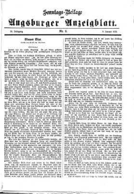 Augsburger Anzeigeblatt Sonntag 9. Januar 1876