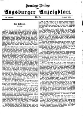 Augsburger Anzeigeblatt Sonntag 23. April 1876