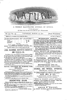 Nature Donnerstag 16. März 1876