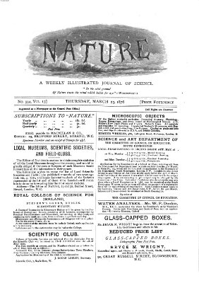 Nature Donnerstag 23. März 1876