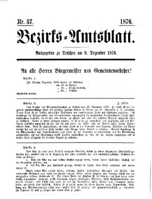 Bezirks-Amtsblatt Samstag 9. Dezember 1876