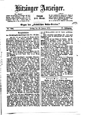Kitzinger Anzeiger Freitag 28. Januar 1876