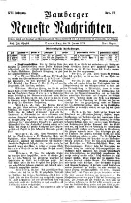 Bamberger neueste Nachrichten Donnerstag 27. Januar 1876