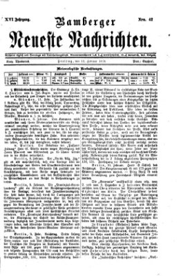 Bamberger neueste Nachrichten Freitag 11. Februar 1876