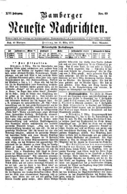 Bamberger neueste Nachrichten Freitag 10. März 1876