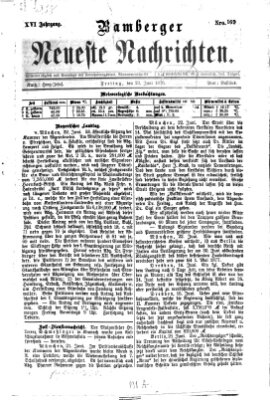Bamberger neueste Nachrichten Freitag 23. Juni 1876