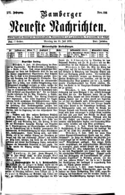 Bamberger neueste Nachrichten Montag 10. Juli 1876