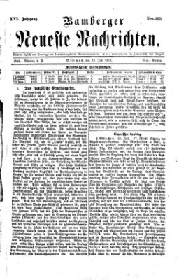 Bamberger neueste Nachrichten Mittwoch 19. Juli 1876