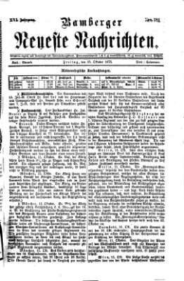 Bamberger neueste Nachrichten Freitag 13. Oktober 1876
