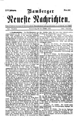 Bamberger neueste Nachrichten Sonntag 29. Oktober 1876