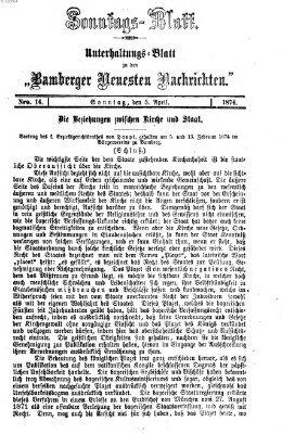 Bamberger neueste Nachrichten Sonntag 5. April 1874