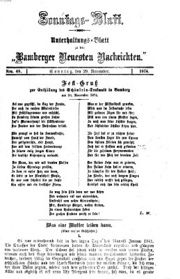 Bamberger neueste Nachrichten Sonntag 29. November 1874